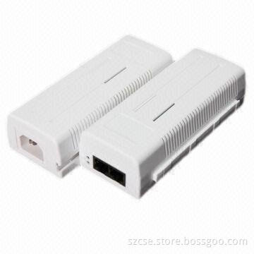 1 Port 55V 30W 10/100M Power-over-Ethernet PoE Injector